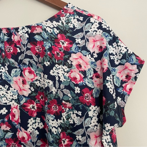 ZAVANNA Floral Women's Top Blue Red Pink White Spring Summer, Large - Picture 8 of 15